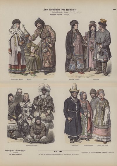 Trajes del Lejano Oriente ruso, siglo XIX de German School