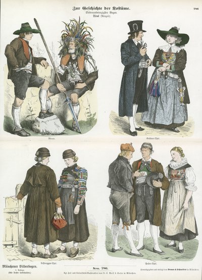 Trajes del Tirol, siglo XIX de German School