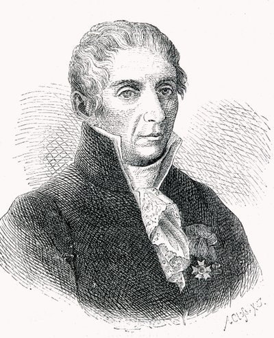 Conde Alessandro Volta (1745-1827) grabado por Adolf Closs (1840-94) de German School