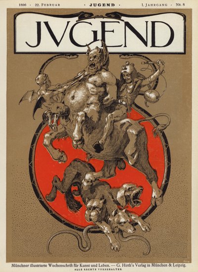 Ilustración de portada para la revista Jugend, 1896 de German School