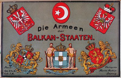 Portada del folleto sobre los ejércitos de los estados balcánicos, c.1912 de German School