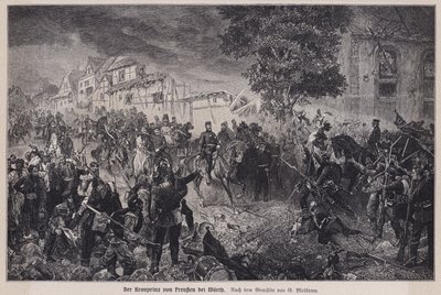 Príncipe heredero Federico de Prusia en la Batalla de Woerth, Francia, Guerra Franco-Prusiana de German School