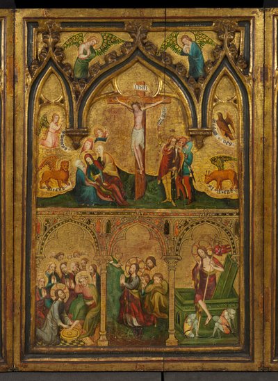 Tríptico de la Crucifixión (antes llamado Tríptico de Estouteville) (panel central), c.1374 (temple sobre tabla) de German School