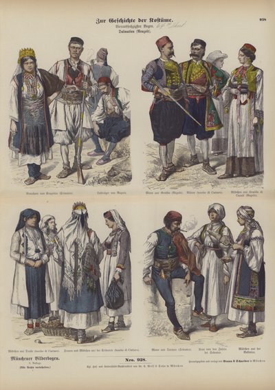 Trajes dálmatas, finales del siglo XIX de German School