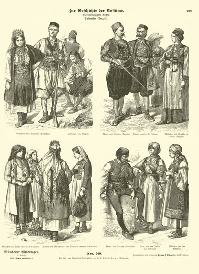 Trajes dálmatas, finales del siglo XIX de German School