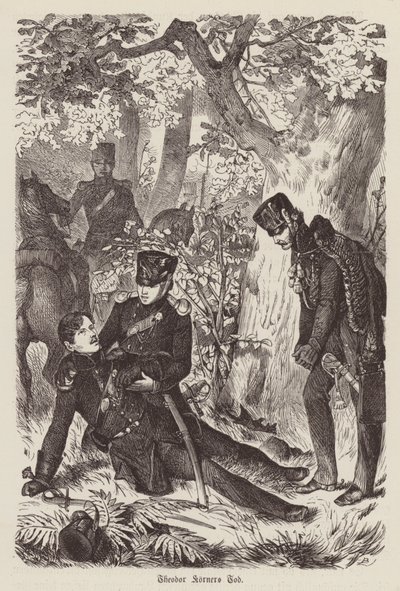 Muerte del poeta y soldado alemán Theodor Koerner de German School