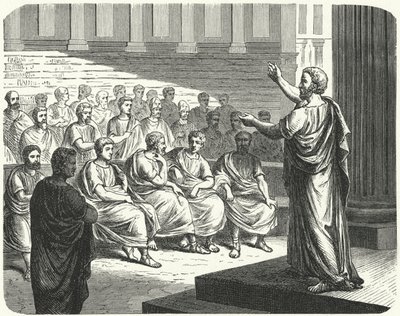 Demóstenes hablando contra Felipe II de Macedonia de German School