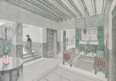 Diseño para una sala de estar por Valentin Mink, 1906 de German School