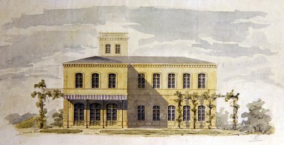 Diseño para una villa clásica italianizante, c.1850 de German School
