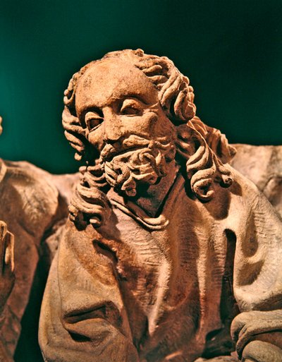 Detalle de La Última Cena, c.1500-30 (piedra caliza) de German School
