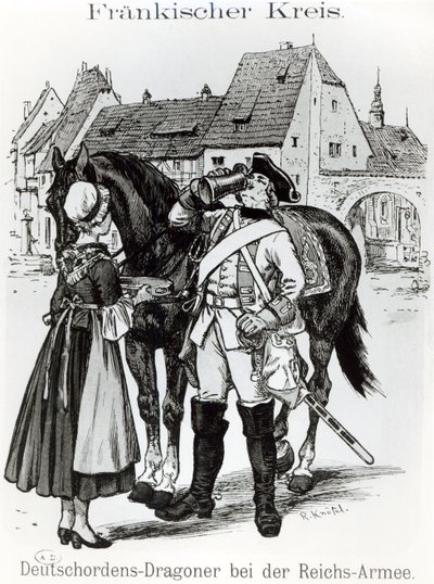 Dragón de los Caballeros Teutónicos en 1757 de German School