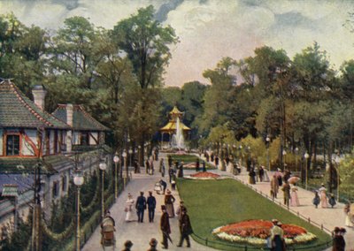 Dreisternpromenade, Jardín Zoológico de Berlín, Alemania (litografia en color) de German School