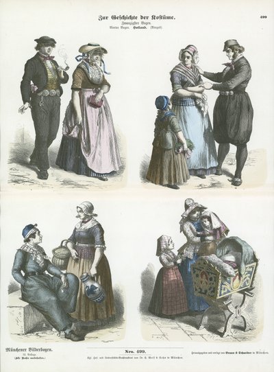 Trajes holandeses, siglo XIX de German School