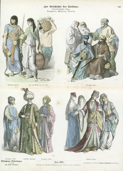 Trajes egipcios, moros y turcos de German School