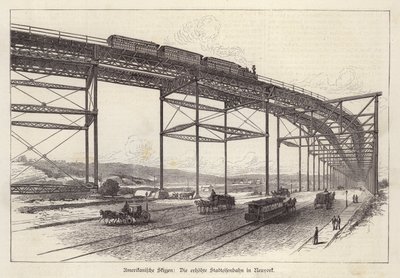 Ferrocarril elevado en la ciudad de Nueva York, Nueva York, EE.UU. de German School