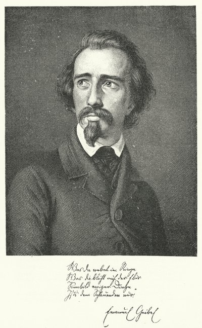 Emanuel Geibel, poeta y dramaturgo alemán (grabado) de German School