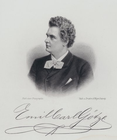 Emil Goetze, cantante de ópera alemán (grabado) de German School