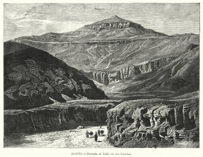 Entrada al Valle de los Reyes, Egipto (litografía) de German School