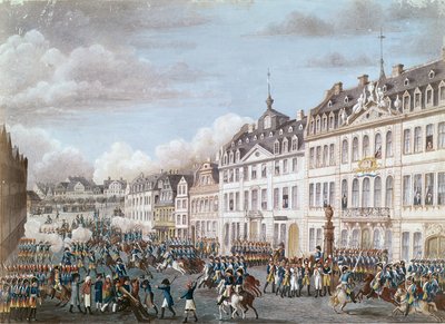 Entrada de las tropas unidas de Prusia y Hesse a Frankfurt, 2 de diciembre de 1792 de German School