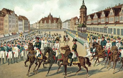 Entrada de los tres monarcas aliados en Leipzig de German School