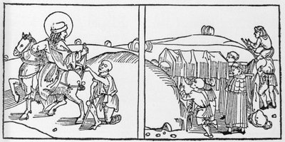 Episodios de la vida de San Martín. Grabado de 