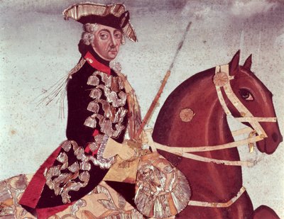 Retrato ecuestre del Rey Federico el Grande de Prusia (1712-86) de German School