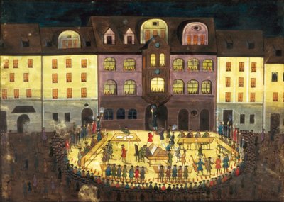 Música vespertina en un colegio musical de Hamburgo, c.1740 de German School