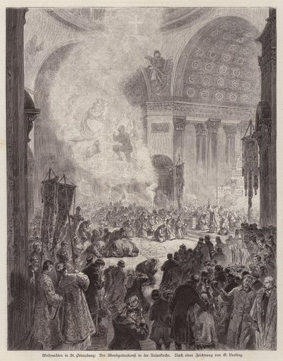 Servicio vespertino en la Catedral de Kazán, San Petersburgo, Rusia, en Navidad de German School