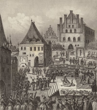 Ejecución de líderes rebeldes protestantes checos en Praga de German School
