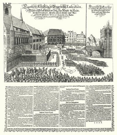 Ejecución de rebeldes contra el Sacro Emperador Romano Fernando II en Praga de German School