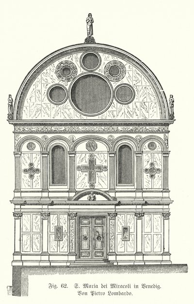 Fachada de la Iglesia de Santa Maria dei Miracoli, diseñada por Pietro Lombardo, Venecia, Italia de German School