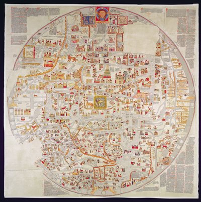 Copia facsímil del "Mappamundi de Ebstorf", realizado para el convento de Ebstorf, cerca de Luneberg, hacia 1339 (impresión) de German School