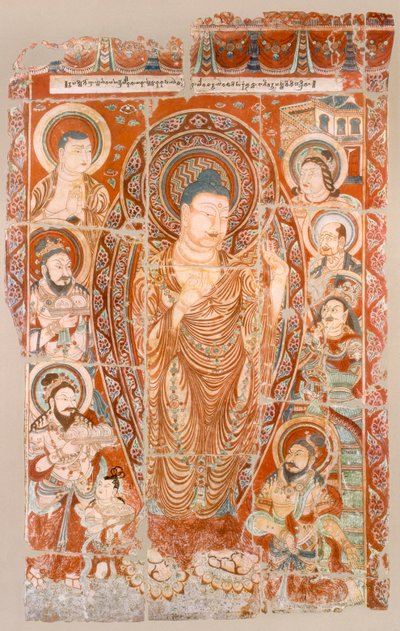 Facsímil de pinturas de templos en cuevas ahora en el Museo Koeniglichen, Berlín, finales del siglo XIX-principios del siglo XX de German School
