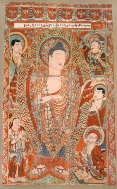 Facsímil de pinturas de templos en cuevas ahora en el Museo Koeniglichen, Berlín, finales del siglo XIX-principios del siglo XX de German School