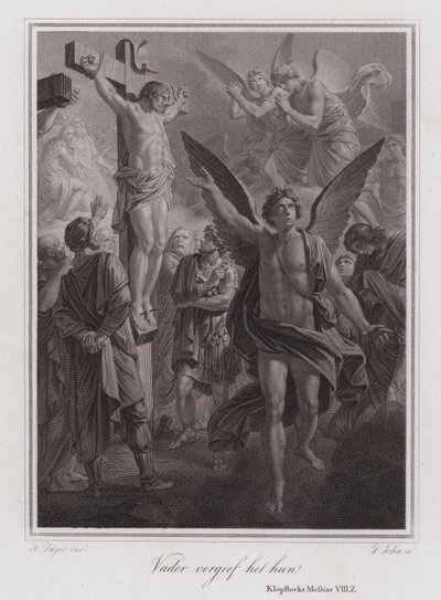 ¡Padre, perdónalos! Cristo en la Cruz (grabado) de German School
