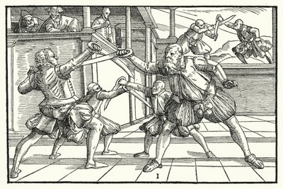 Escena de esgrima de German School