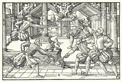 Escena de esgrima de German School