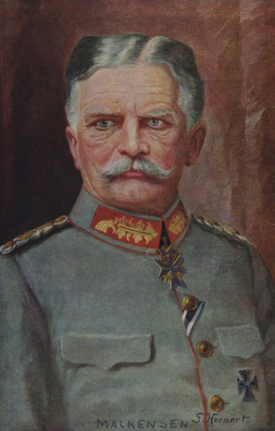 Mariscal de campo August von Mackensen, comandante militar alemán de la Primera Guerra Mundial (litografía en color) de German School