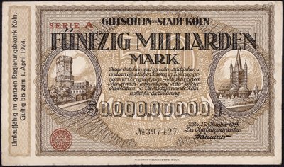 Billete de cincuenta mil millones de marcos, 1923 de German School