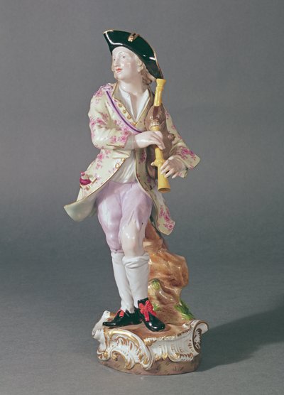 Figura de un galante con pipas, Meissen, c.1850 de German School