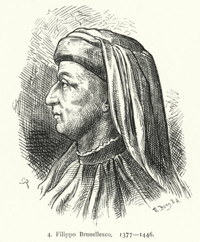 Filippo Brunelleschi, arquitecto e ingeniero italiano (grabado) de German School