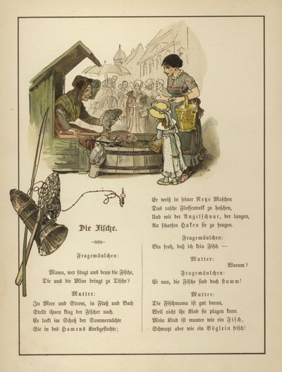Pescadería (litografia en color) de German School