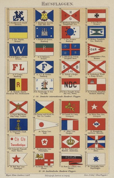 Banderas de líneas y compañías navieras de German School