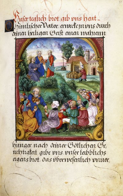 Folio 55: La alimentación de los cinco mil, 1551 de German School