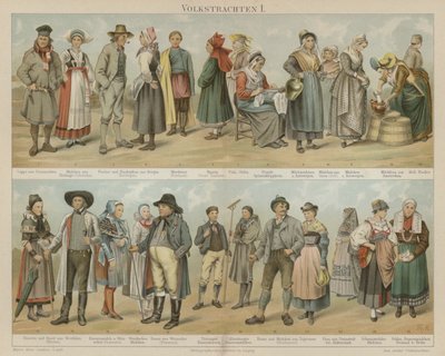 Trajes folclóricos de German School