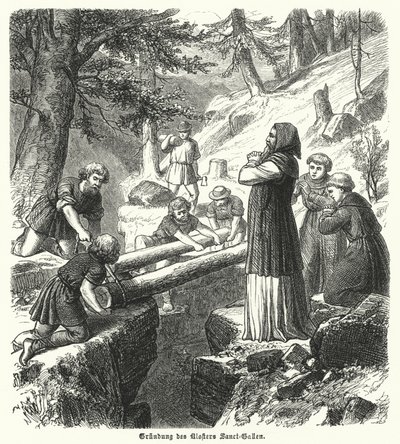 Fundación de la Abadía de San Gall, Suiza, siglo VIII de German School