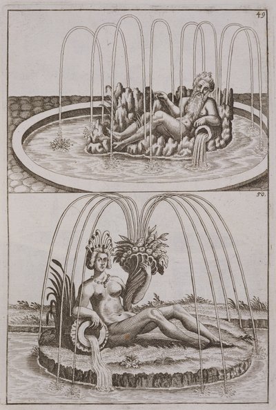 Fuentes, de Architectura Curiosa Nova por Georg Andreas Bockler (1617-85), publicado en 1704 de German School