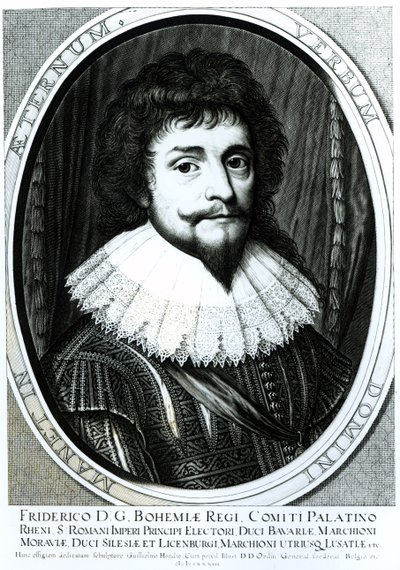 Federico V (1596-1632), Rey de Bohemia, Elector Palatino del Rin, grabado por Willem Hondius, 1633 de German School