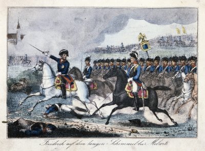 Federico en su caballo blanco cerca de Molwitz de German School
