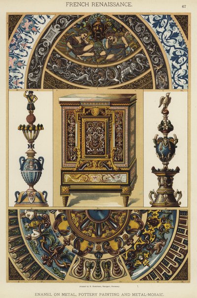 Renacimiento Francés, Esmalte sobre Metal, Pintura en Cerámica y Mosaico de Metal de German School